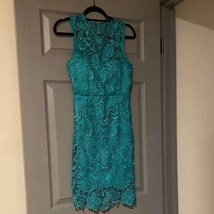 Daisy Turquoise Formal Lace Mini Party Dress